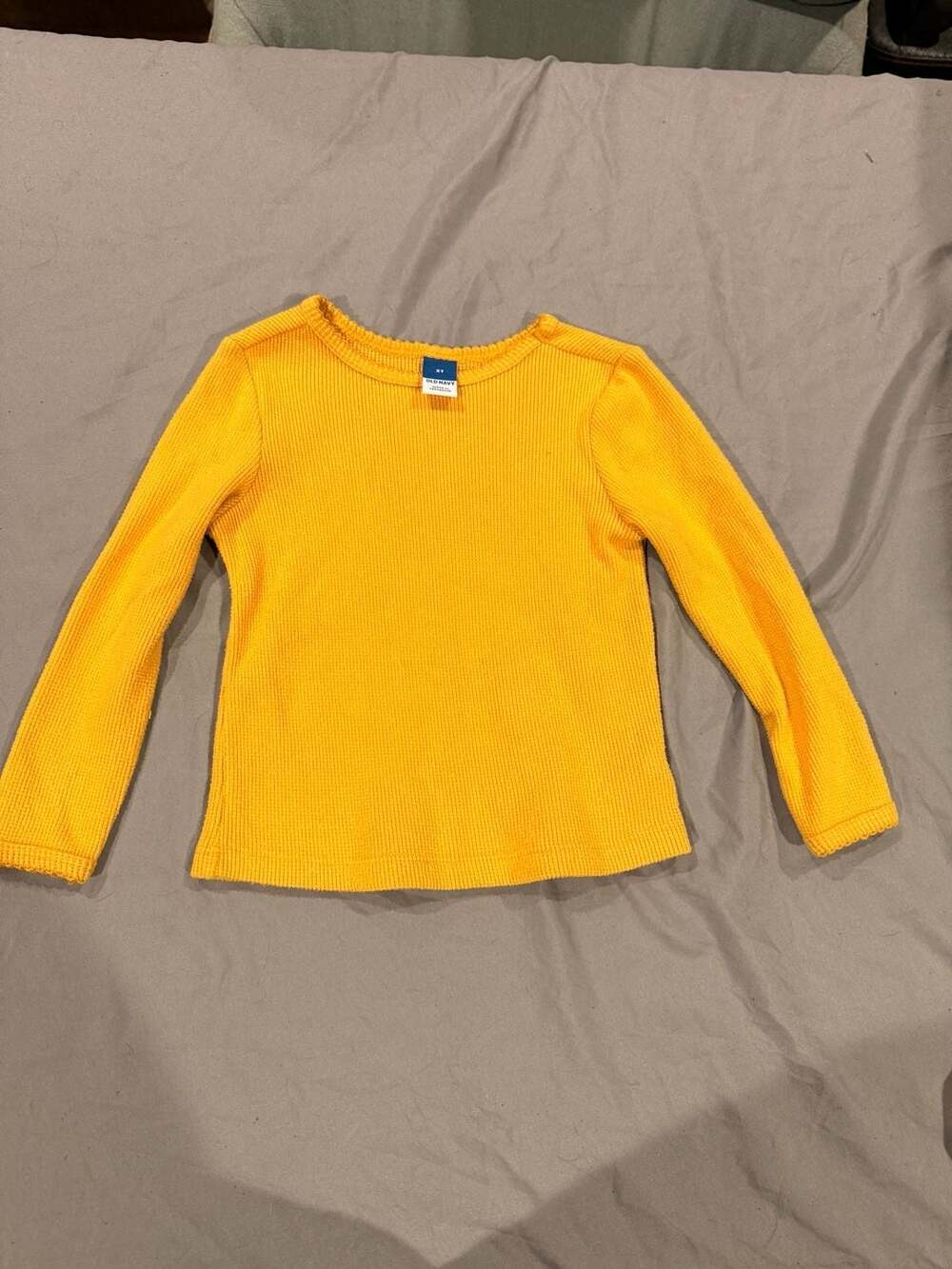 Old Navy Thermal Shirt Size 2T Yellow Long Sleeve